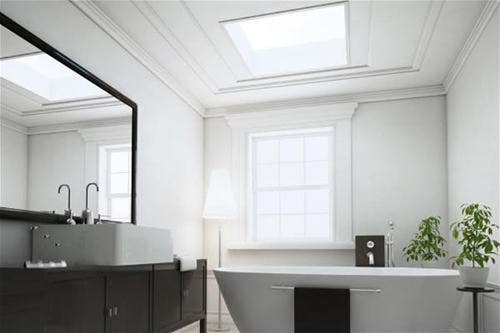 En-suite bathroom extension fitted with ECO+ flat glass rooflights